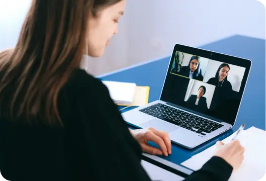 A woman learning spanish in a group class